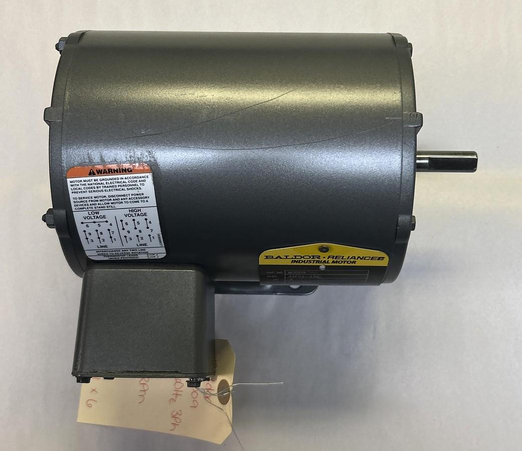 BALDOR,M3009,MOTOR 1/2HP 3450RPM 230/460V 3PH 48 FRAME NOS