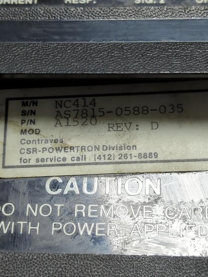 Used CSR CONTRAVES,A1520,NC 400 DC SERVO CONTROLLER PRE-OWNED