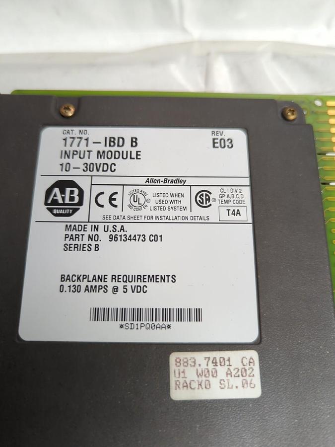 Used ALLEN BRADLEY,1771-IBD B,INPUT MODULE REV EOB PRE-OWNED