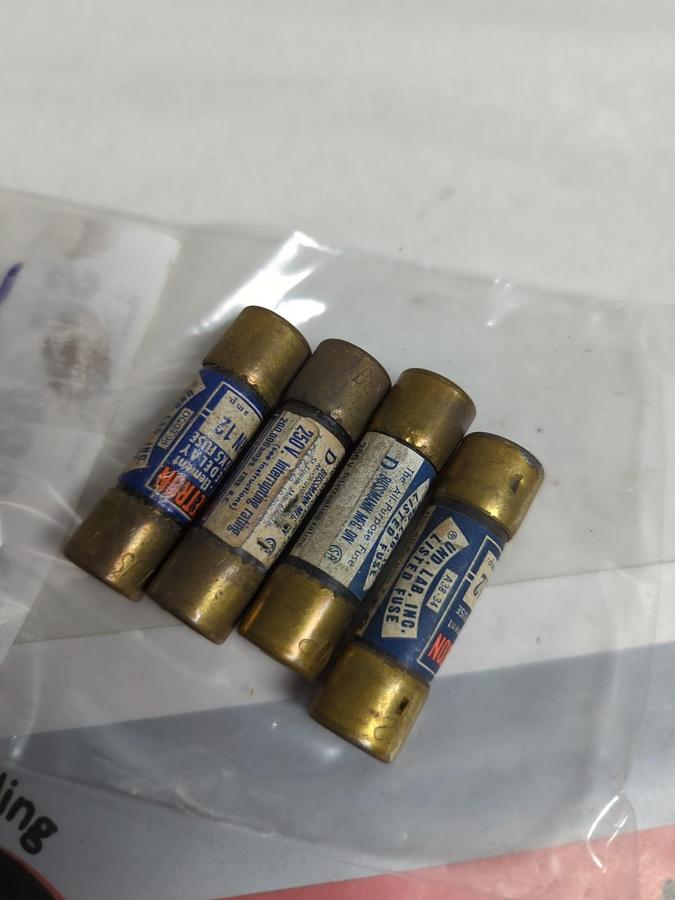 Used COOPER BUSSMANN,FRN-12,FUSETRON 12 AMP FUSE LOT OF 4 PRE-OWNED