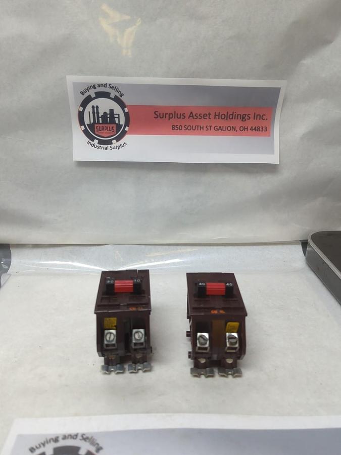 Used WADSWORTH,CTL240,CIRCUIT BREAKER 40 AMP 2-POLE LOT OF 2 PRE-OWNED