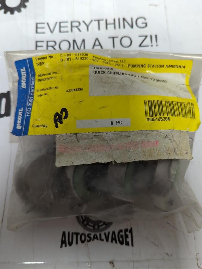 VITON,300 132026919,QUICK COUPLING END 1.4581 PACK OF 6 NOS