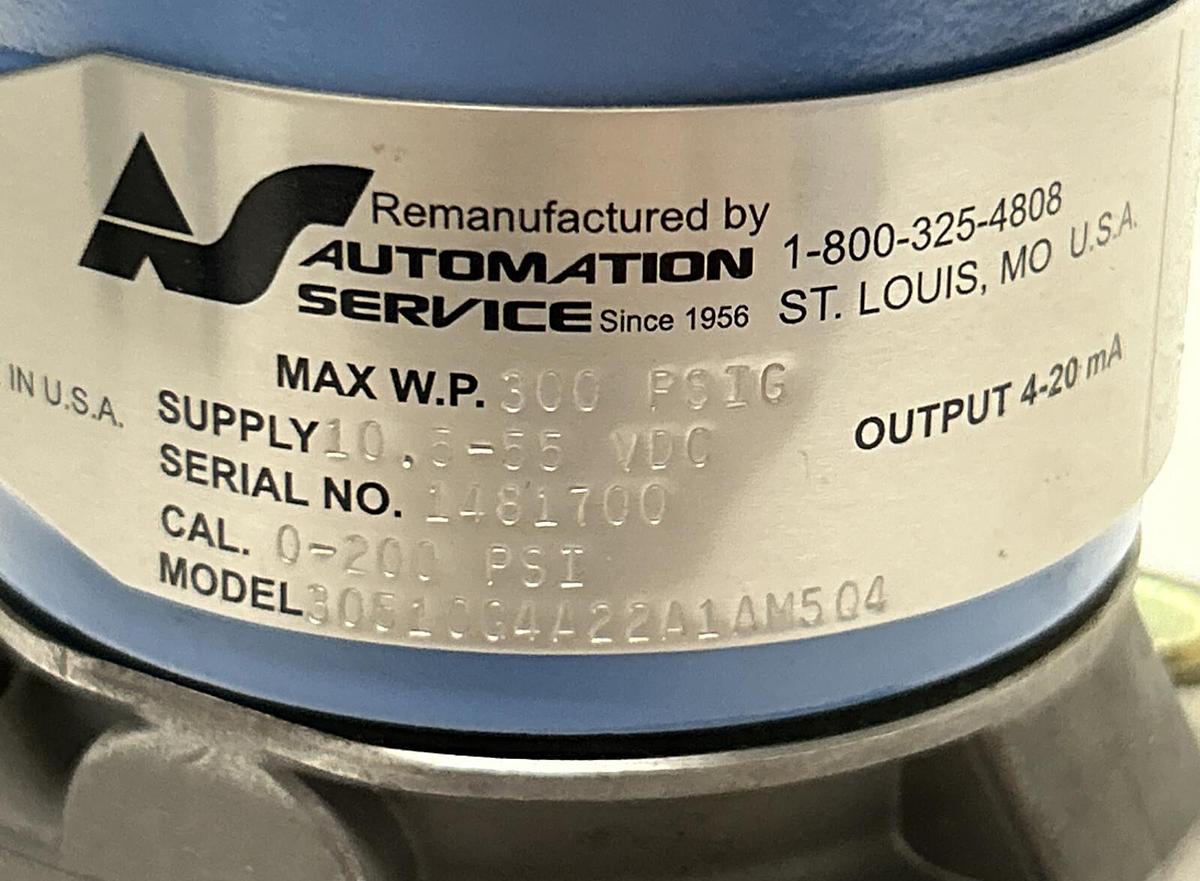 Used EMERSON ROSEMOUNT,3051CG4A22A1AM5Q4,PRESSURE TRANSMITTER