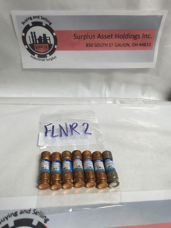 Used LITTELFUSE,FLNR2,TIME-DELAY 2 AMP FUSE LOT OF 7 PRE-OWNED