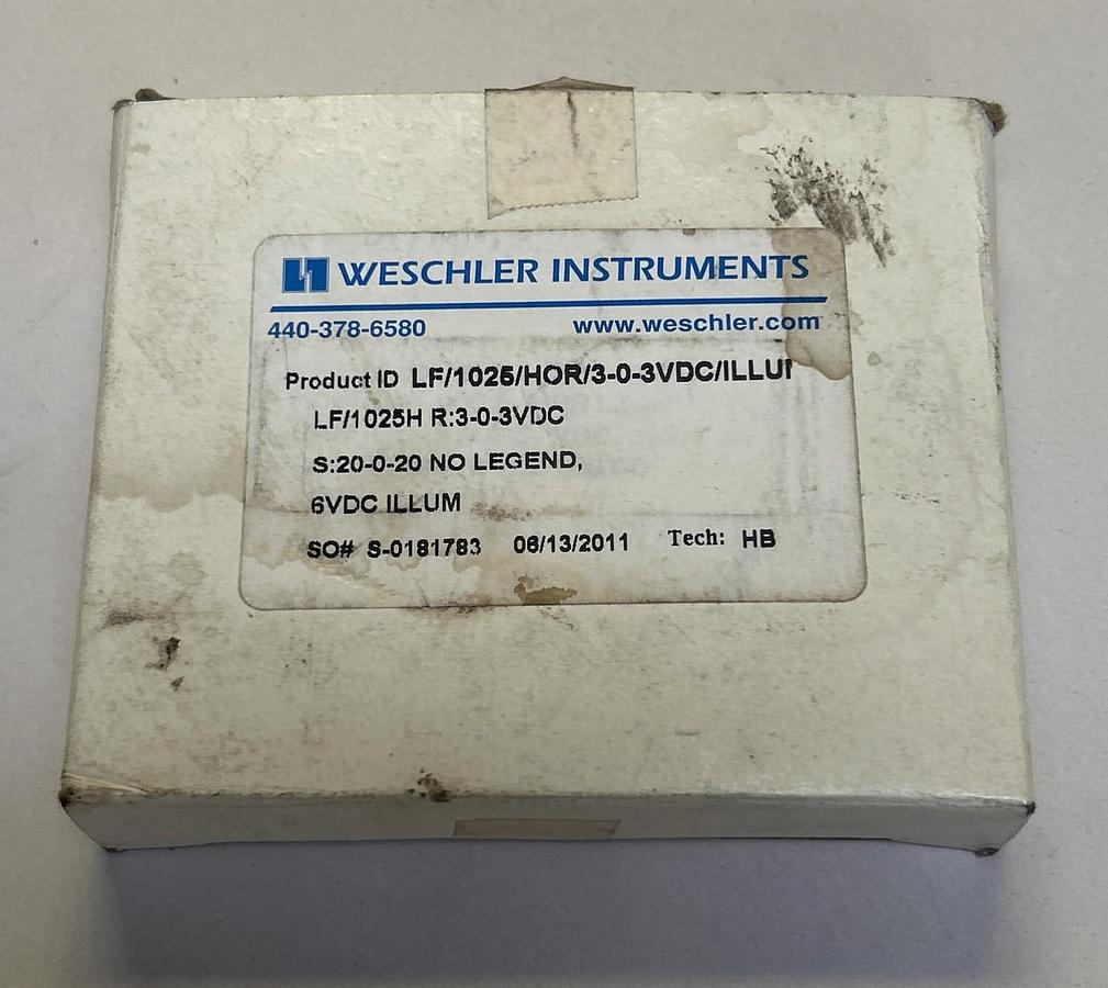 WESCHLER INSTRUMENTS,LF/1025/HOR/3-0-3VDC/ILLUI,PANEL METER NOS