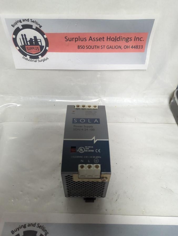 Used SOLA,SDN4-24-100,POWER SUPPLY 115/230VAC PRE-OWNED