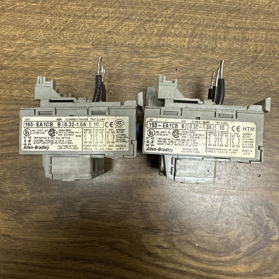 Used Allen Bradley,193-EA1CB,Overload Relay LOT of 2