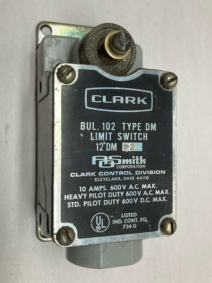 Used Clark,Bul.102 Type DM,Limit Switch 12DM 10A 600VAC