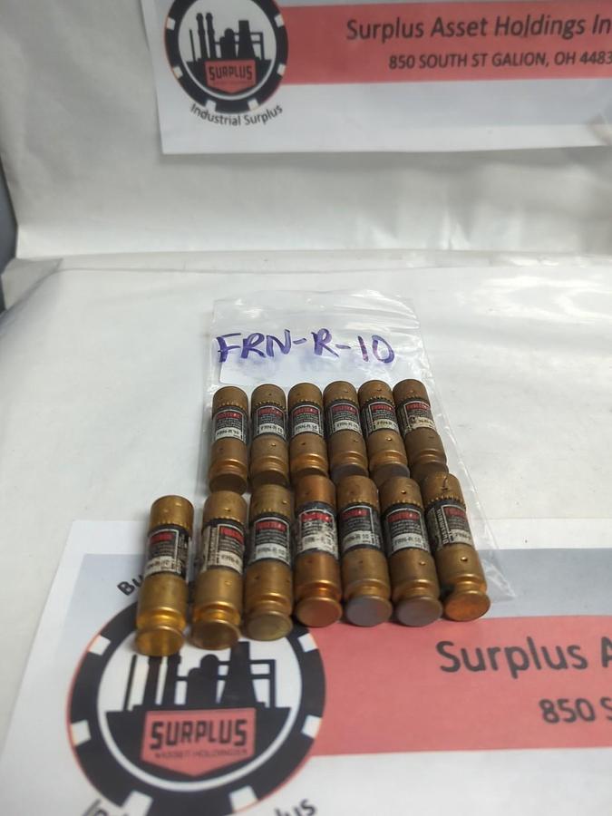 Used COOPER BUSSMANN,FRN-R-10,FUSETRON 10 AMP FUSE LOT OF 13 PRE-OWNED