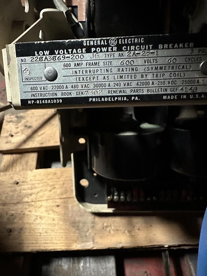 Used GE,AK-2A-25-1,600Amp 600VAC w/RMS-9 MicroVersa Trip Programmer Refurbished