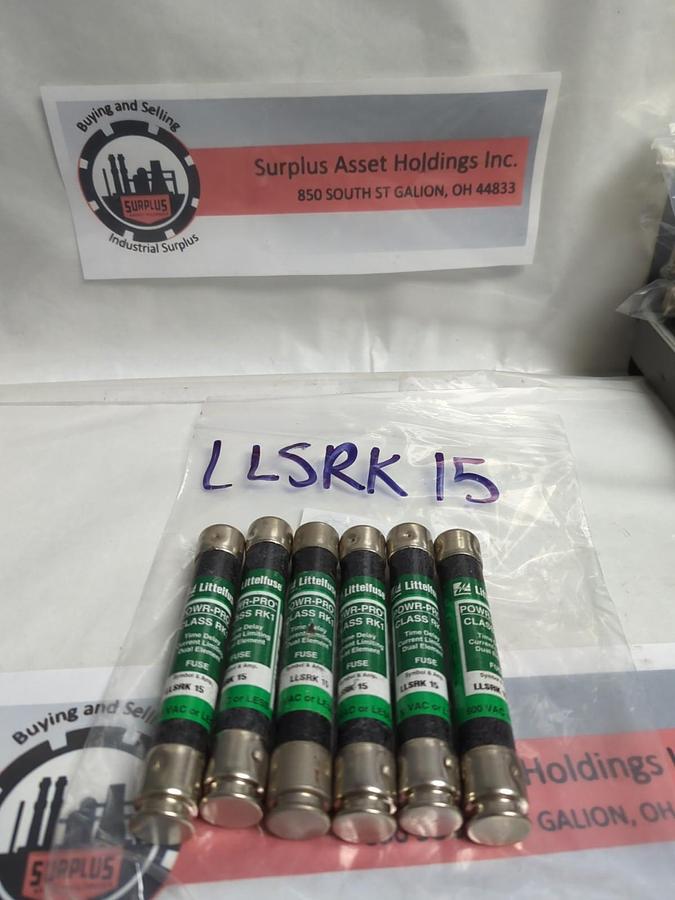 LITTELFUSE,LLSRK-15,POWR-PRO 15 AMP FUSE LOT OF 6 NOS
