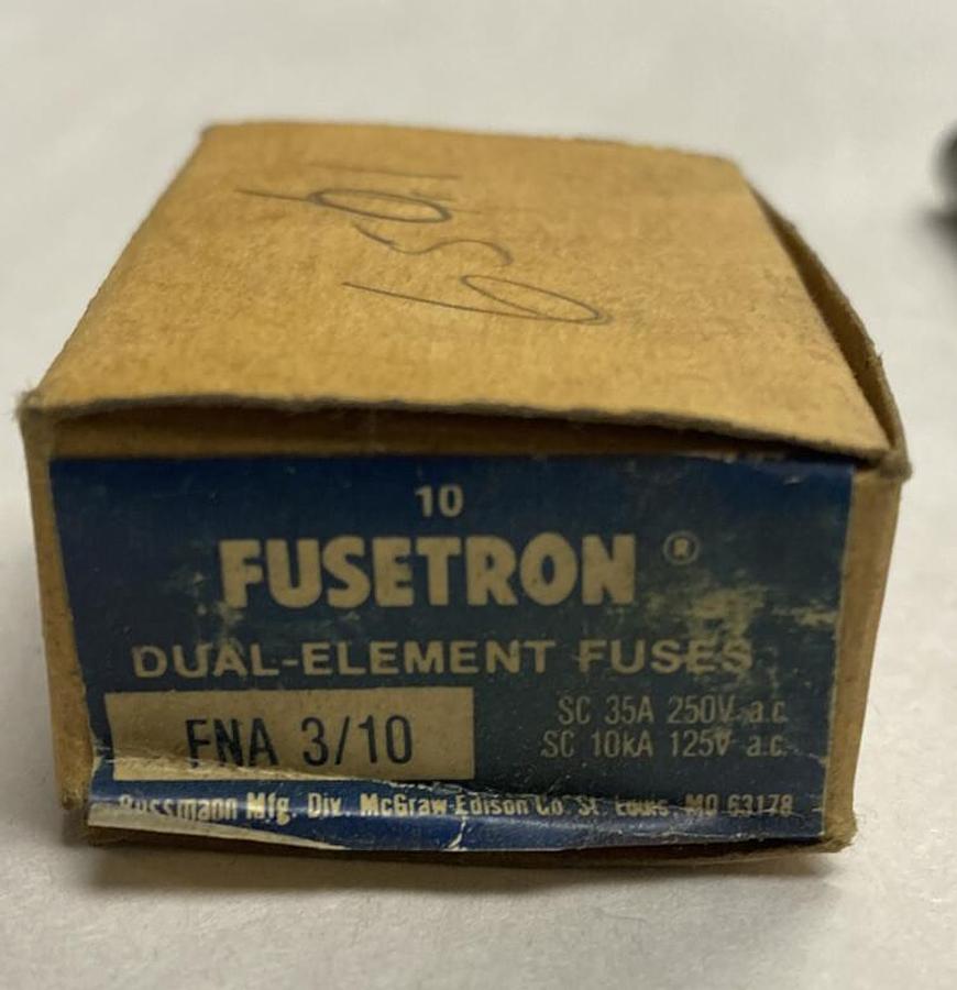 Cooper Bussmann,FNA 3/10,Fusetron Fuse Lot Of 6