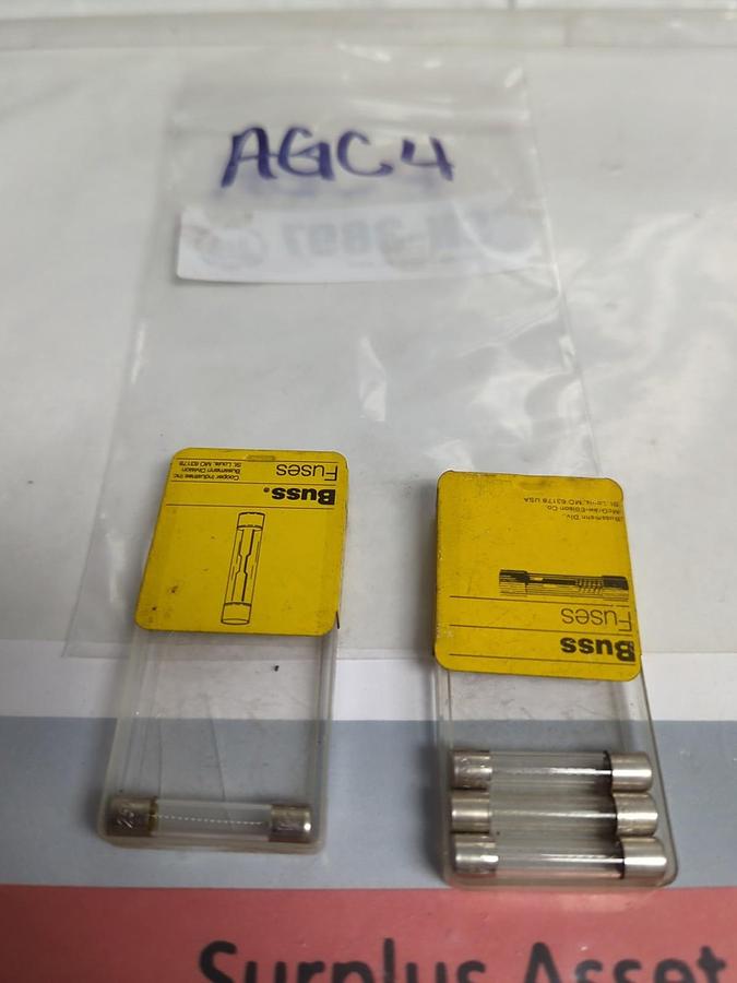 COOPER BUSSMANN,AGC4,4 AMP FUSE LOT OF 4 NOS