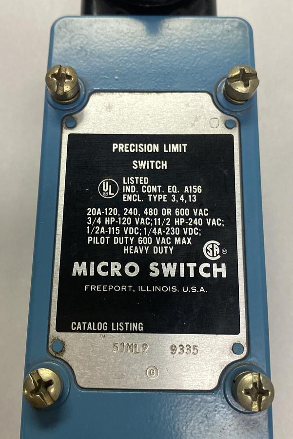 Used HONEYWELL MICROSWITCH,51ML2,PRECISION LIMIT SWITCH
