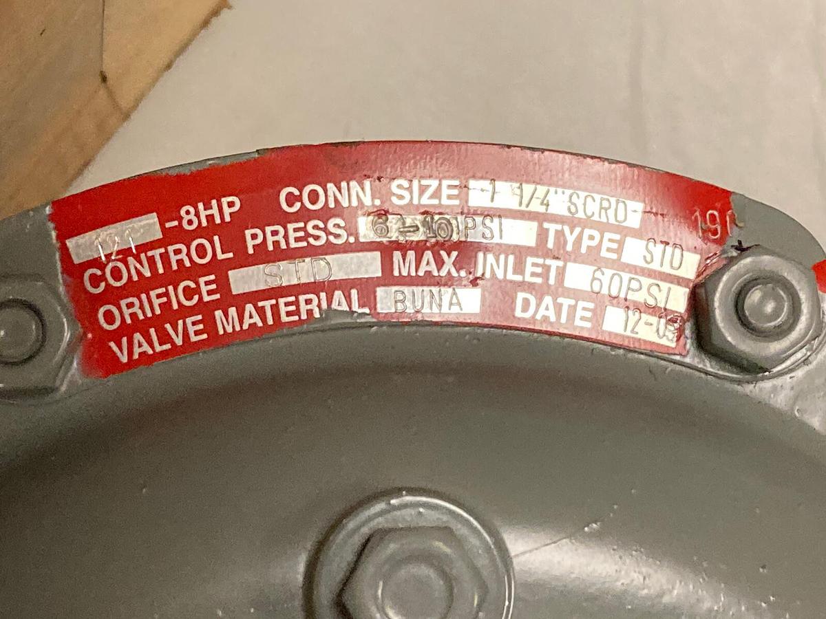 Used Sensus,121-8HP,Gas Regulator 1 1/4 Inch 6-10 PSI