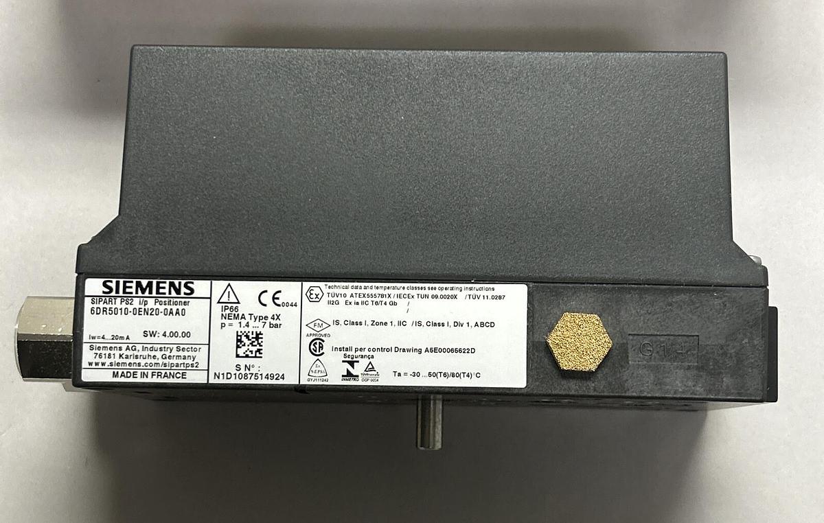 Used SIEMENS,6DR50100EN200AA0,SIPART PS2 2-WIRE POSITIONER NEW