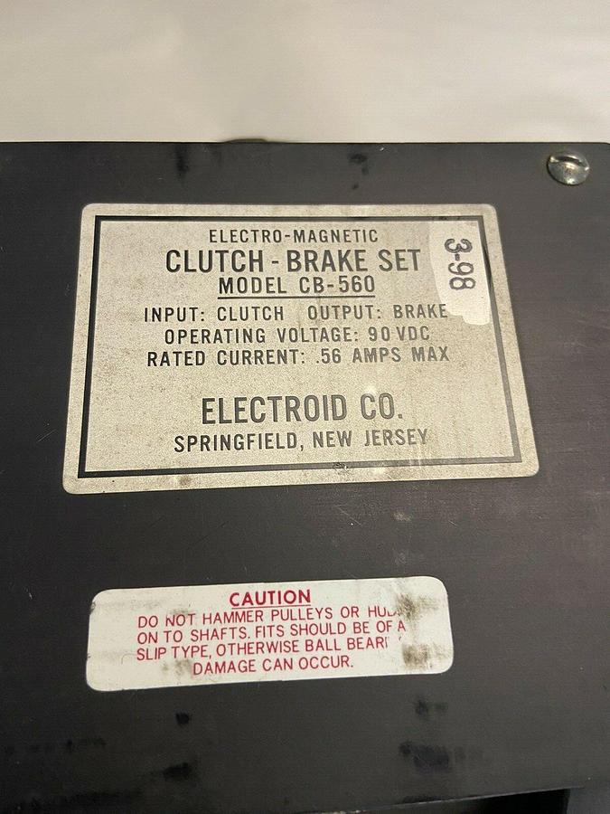 Electroid,CB-560,Electro-Magnetic Clutch Brake Set