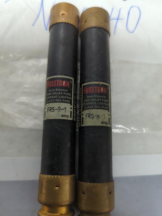 Used COOPER BUSSMANN,FRS-R-1,FUSETRON 1 AMP FUSE LOT OF 2 PRE-OWNED