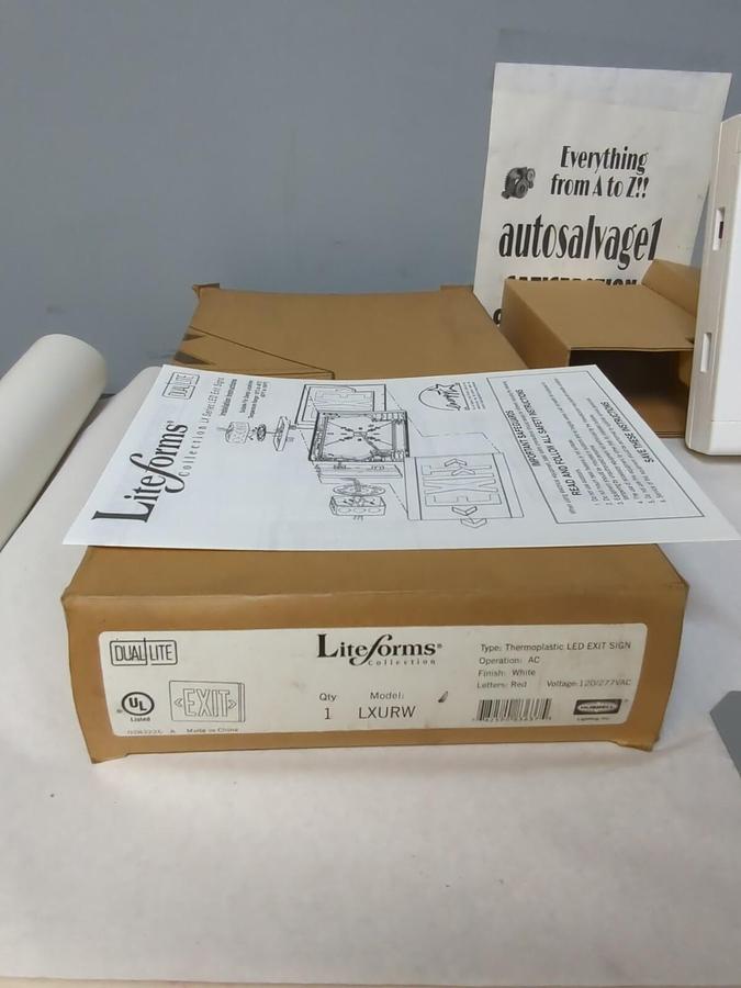 HUBBELL LITEFORMS,LXURW,THERMOPLASTIC LED EXIT SIGN 120/277VAC NOS