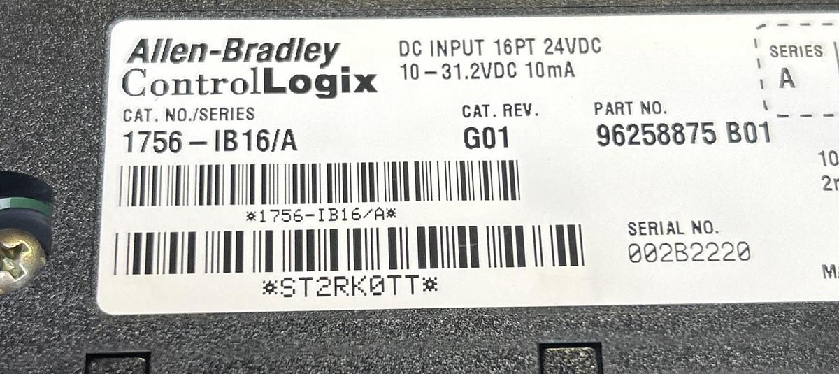 Used ALLEN BRADLEY,1756-IB16,DC INPUT MODULE