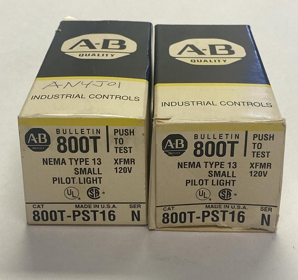 ALLEN BRADLEY,800T-PST16,SER N PILOT LIGHT LOT OF 2 NEW