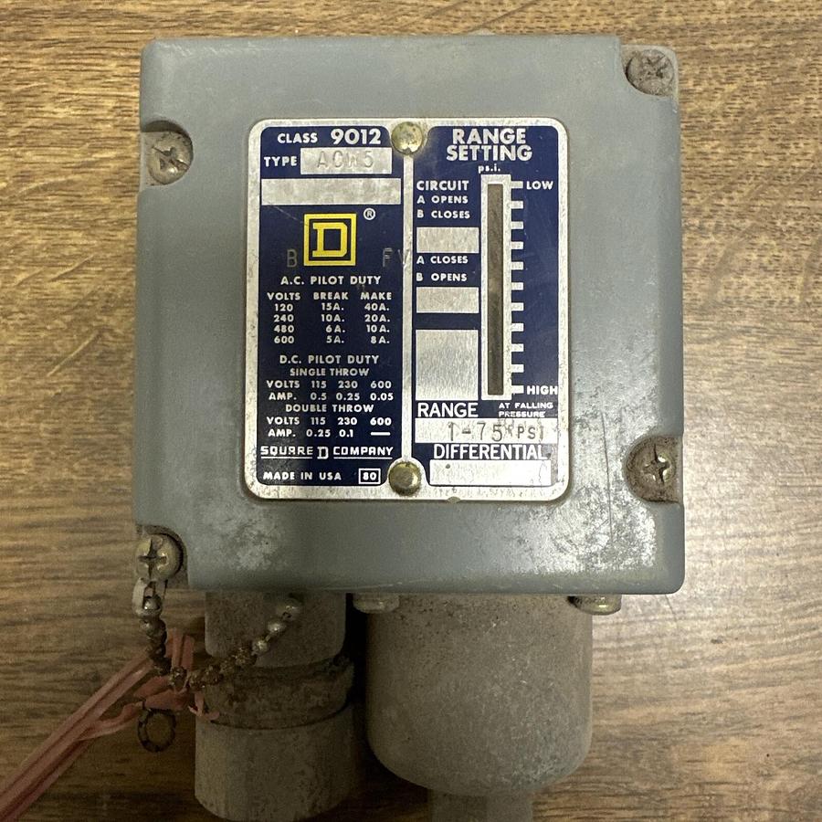 Used Square D,ACW5,Pressure Switch