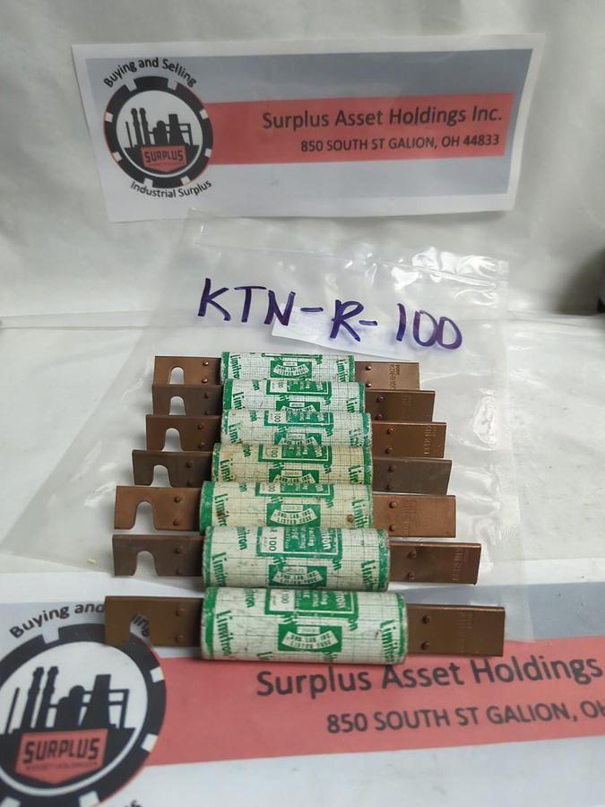 Used COOPER BUSSMANN,KTN-R-100,LIMITRON 100 AMP FUSE LOT OF 7 PRE-OWNED