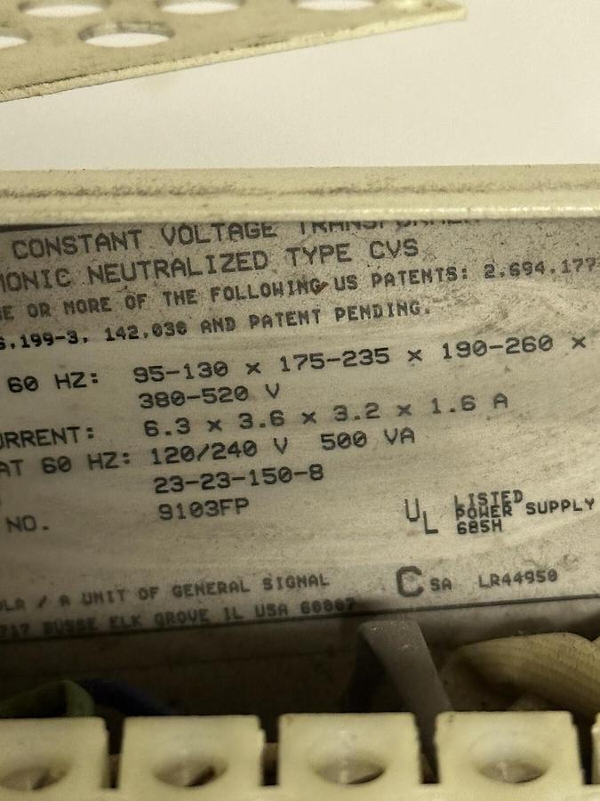 Used Sola,23-23-150-8,CVS Constant Voltage Transformer