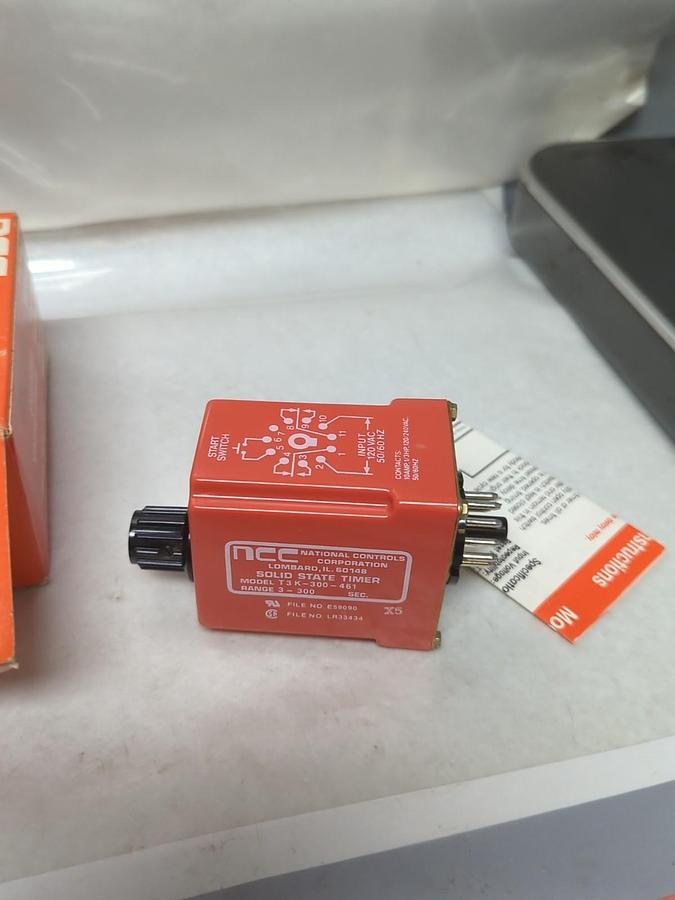NATIONAL CONTROLS,T3K-00300-461,SOLID STATE TIMER 3-300SEC. 120VAC NOS