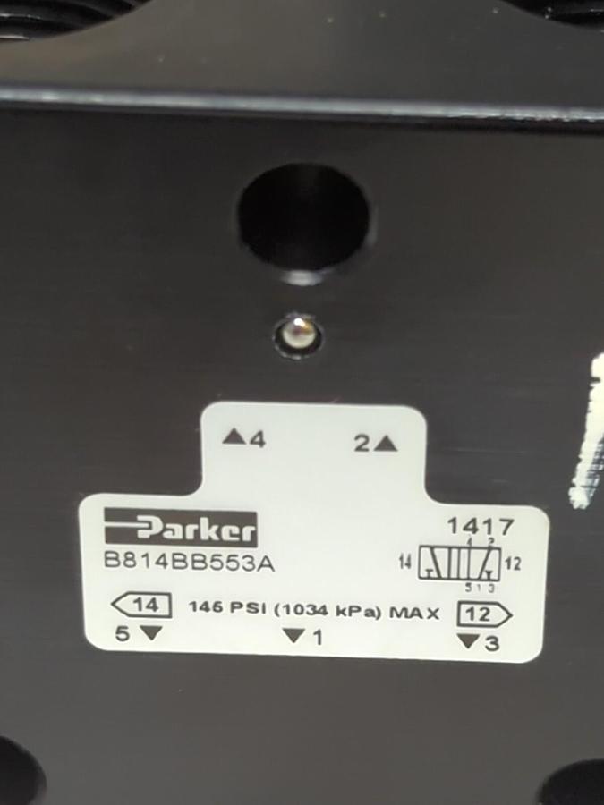 PARKER,B814BB553A,SOLENOID AIR CONTROL VALVE 3/4 INCH 4-WAY NOS
