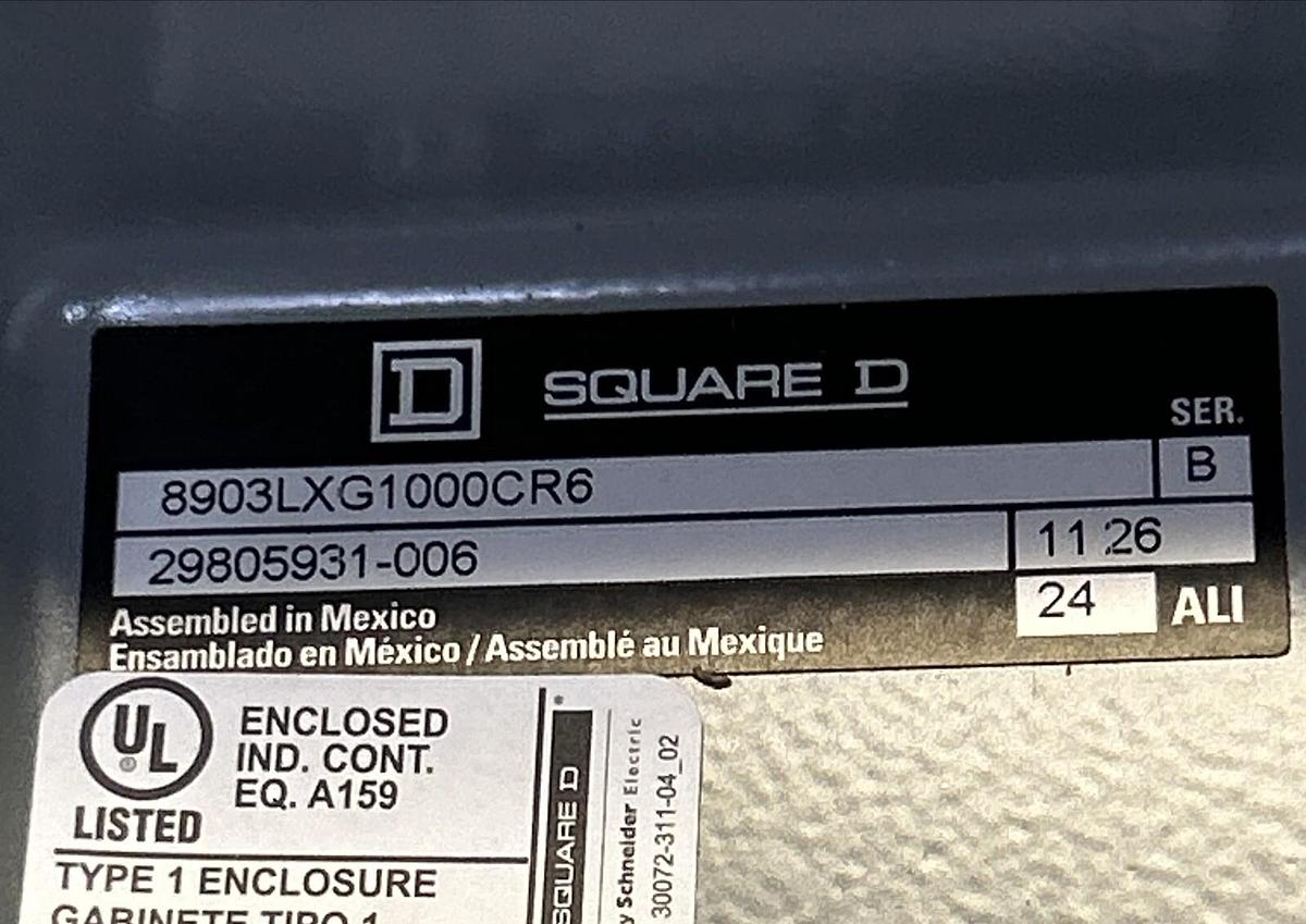 SQUARE D,8903LXG1000CR6,LIGHTING CONTACTOR NOS