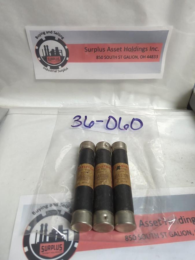 Used APPLETON,36-060,ONE-TIME FUSE 60 AMP LOT OF 3 PRE-OWNED