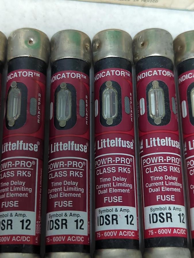 LITTELFUSE,IDSR 12,INDICATOR 12 AMP FUSES BOX OF 10 NOS