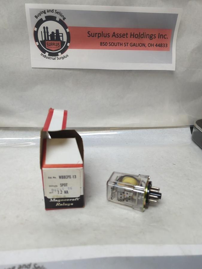 MAGNECRAFT ELECTRIC,W88CPZ-13,RELAY COIL 7.2 MA 8-PIN NOS