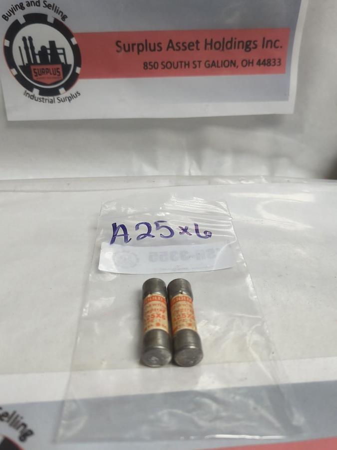 Used GOULD SHAWMUT,A25X6,AMP-TRAP 6AMP FUSE LOT OF 2 PRE-OWNED