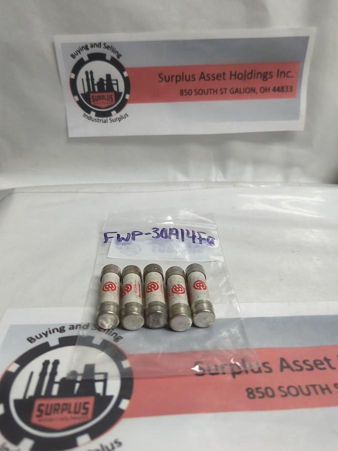 Used COOPER BUSSMANN,FWP-30A14Fa,FUSE 30 AMP FUSE LOT OF 5 PRE-OWNED