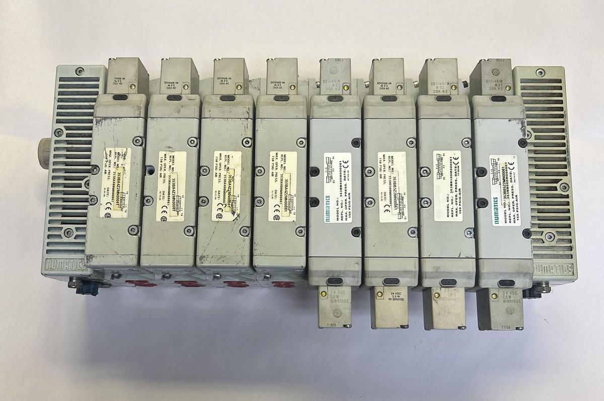 Used NUMATICS,N/A,EIGHT STATION MANIFOLD VALVE ASSELMBLY