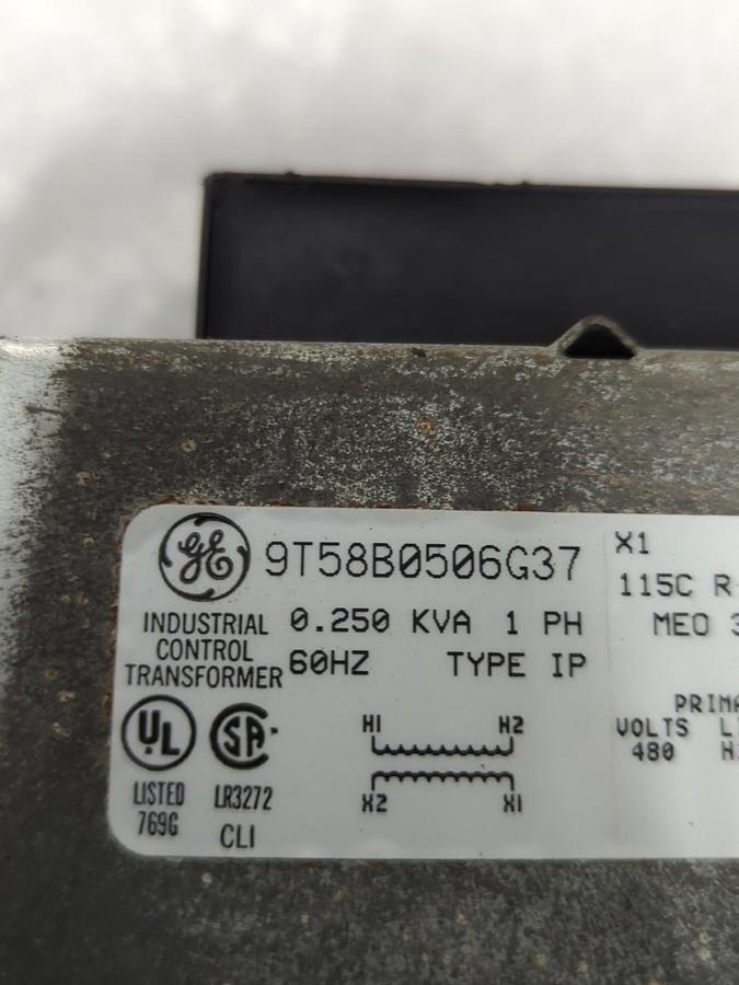 Used GE,9T58B0506G37,TRANSFORMER PRI-480V SEC-120V .250KVA PRE-OWNED