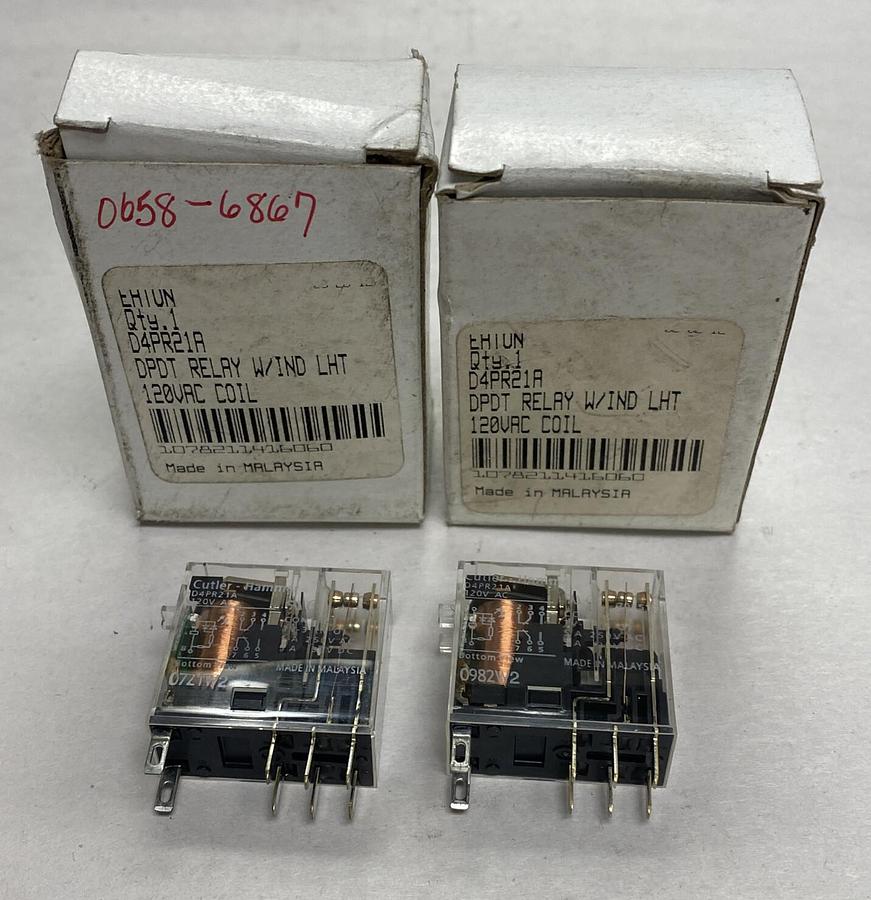 EATON,D4PR21A,GENERAL PURPOSE RELAY LOT OF 2 NOS