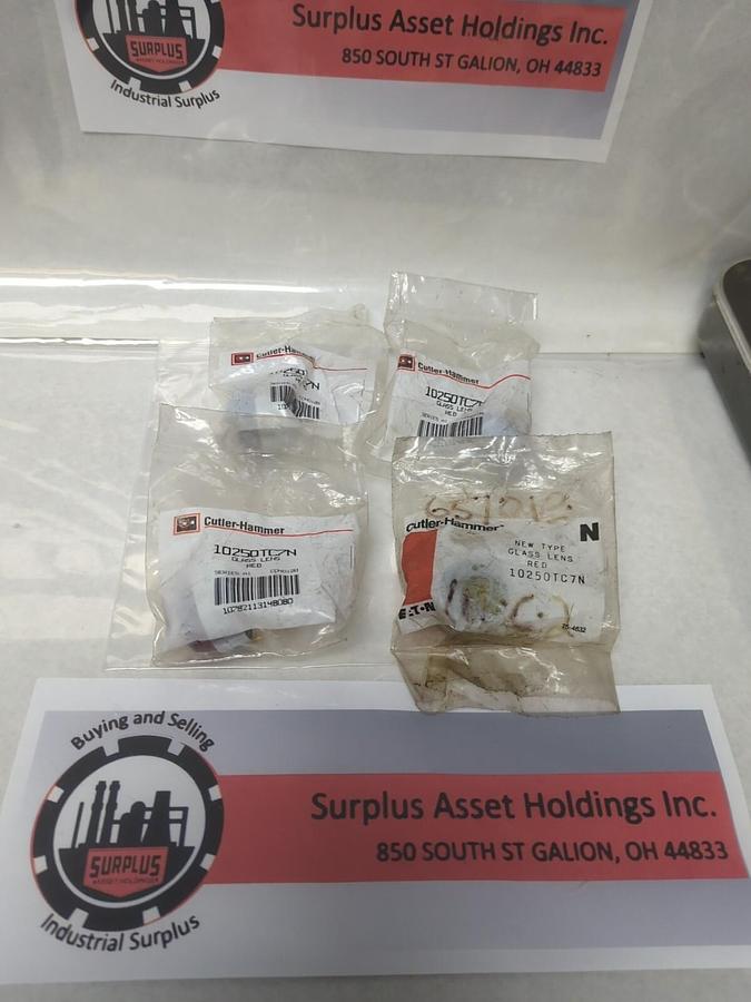 CUTLER-HAMMER,10250TC7N,RED GLASS LENS SERIES A LOT OF 4 NEW