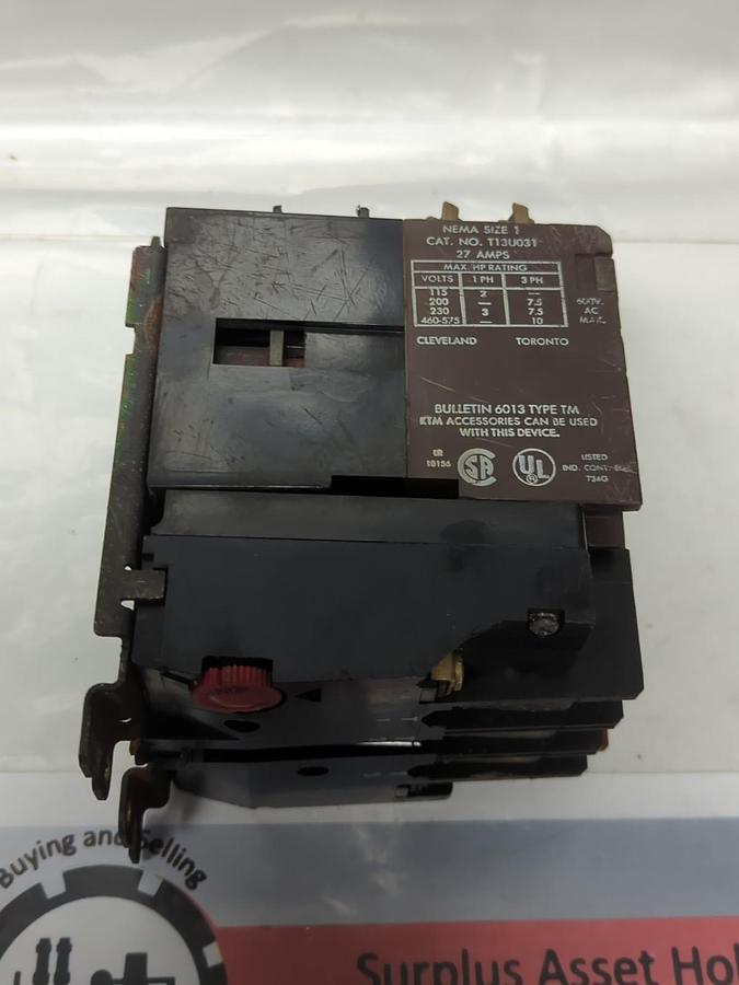 Used SYLVANIA,T13U31,MOTOR STARTER 27 AMP SIZE 1 PRE-OWNED