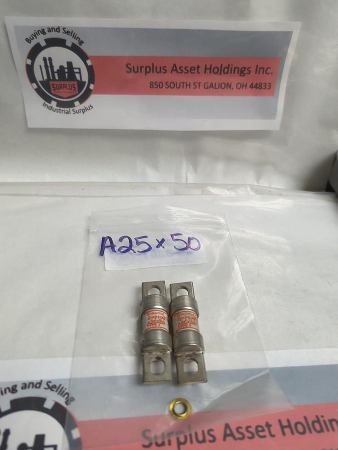 Used GOULD SHAWMUT,A25X50,TYPE 4 FUSE 50 AMP LOT OF 2 PRE-OWNED