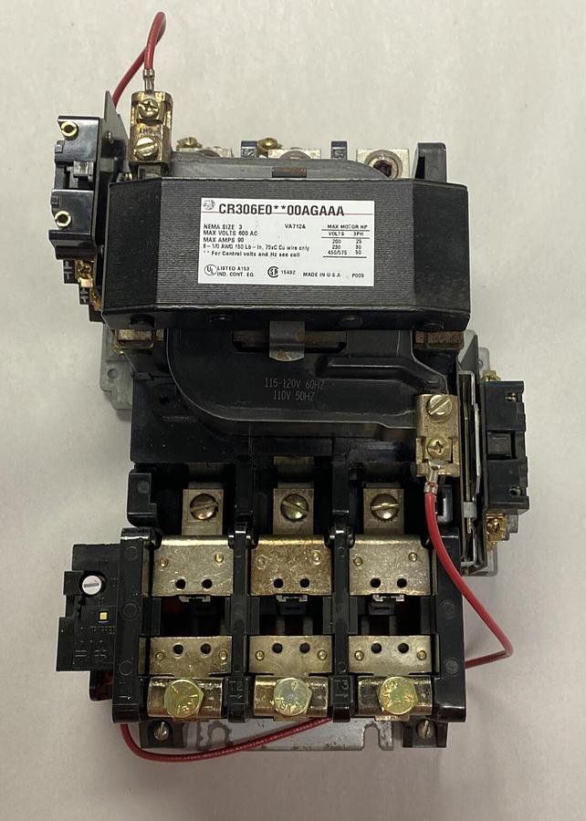 GENERAL ELECTRIC,GE CR306E00200AGAAA, MAGNETIC STARTER SIZE 3 90A 600V NOS