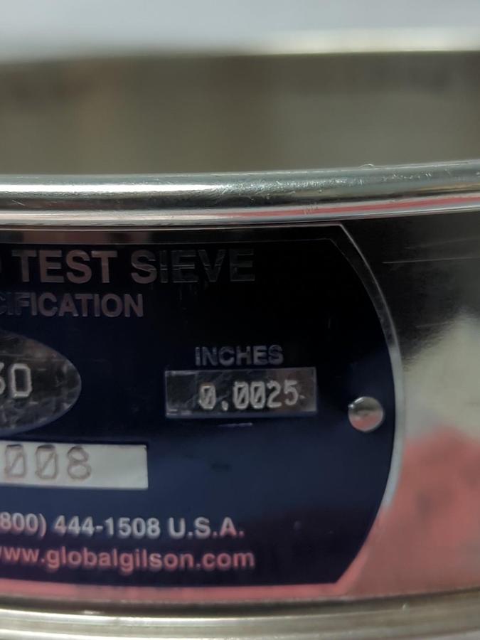 Used USA STANDARD,NO.230,TEST SIEVE 63UM .0025 INCH ASTM E-11 SPEC PRE-OWNED