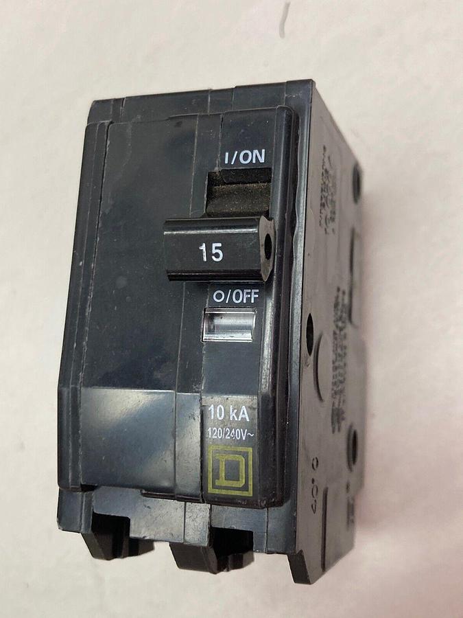 Used Square D,QO215,Circuit Breaker 15A 120/240V 2P