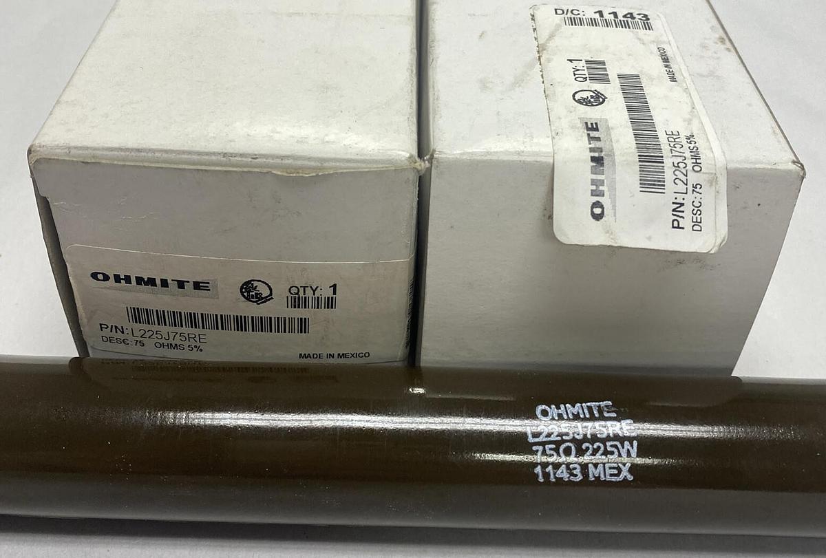 OHMITE,L225J75RE,RESISTOR POWER 75 OHM 225W LOT OF 2 NOS