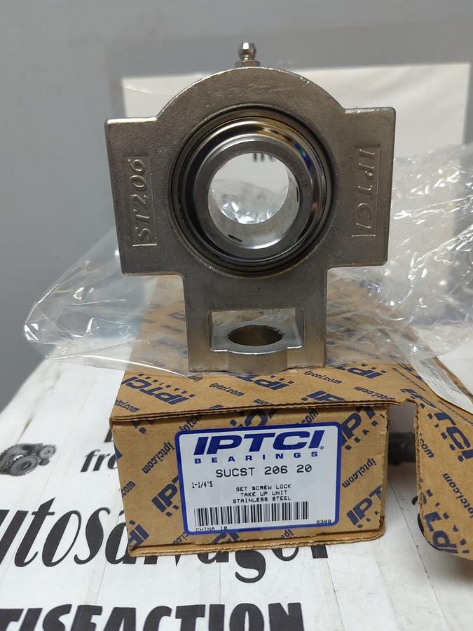 IPTCI,SUCST206 20,SET SCREW LOCK STAINLESS STEEL TAKE-UP BEARING 1-1/4 IN BORE