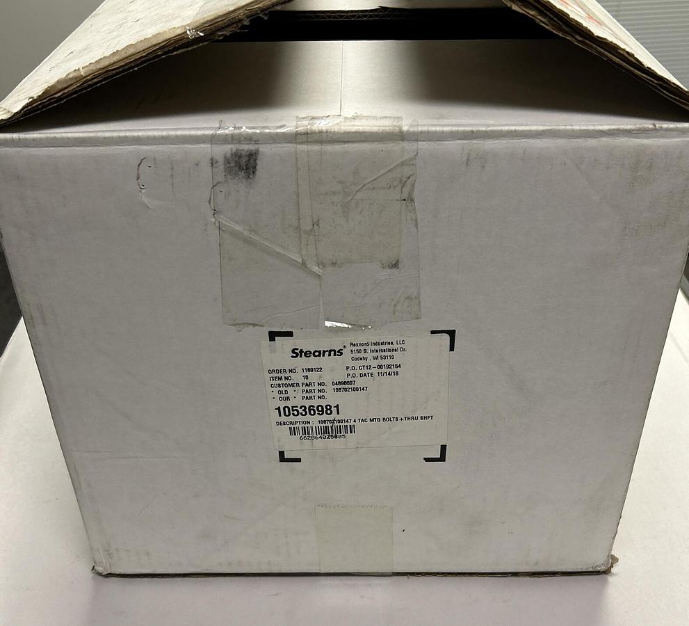 Used STEARNS,108702100147,4 TAC MTG BOLTS+THRU SHFT NEW