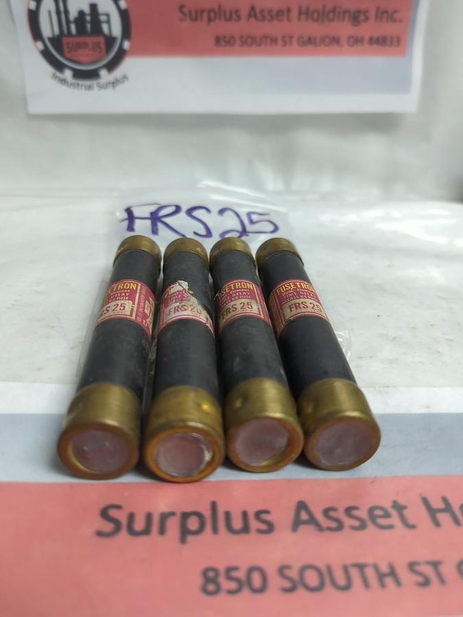 Used COOPER BUSSMANN,FRS 25,FUSETRON 25 AMP FUSE LOT OF 4 PRE-OWNED