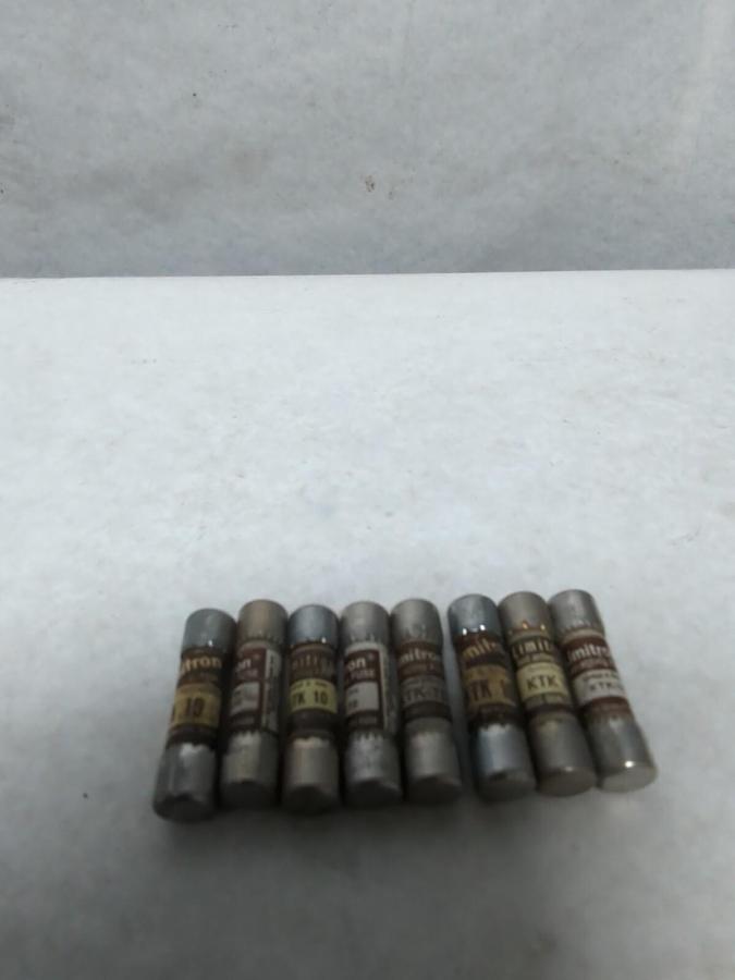 COOPER BUSSMANN,KTK-10,LIMITRON 10 AMP FUSE LOT OF 8 NOS